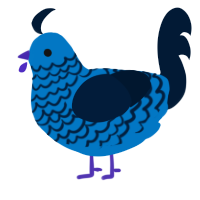 A sapphire and tumblr chicken with a lace pattern