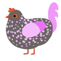 (unnamed), a grey and lavender chicken with a speckle pattern