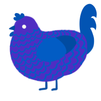 3 mod ultra zw, a indigo and ultramarine chicken with a lace pattern