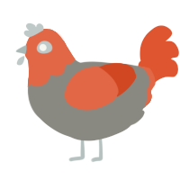 (unnamed), a ash and vermilion chicken with a head pattern