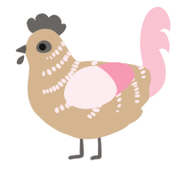 A beige and rose chicken with a half-bar pattern
