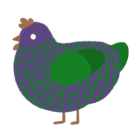 Berry, a overcast and leaf chicken with a lace pattern