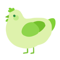 honeydew, a apple and grass chicken
