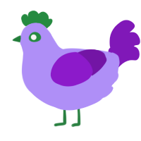 A lilac and violet chicken