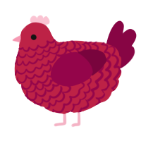 Cherry Pie, a crimson and maroon chicken with a lace pattern