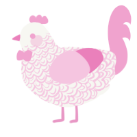 (unnamed), a white and pink chicken with a double-lace pattern