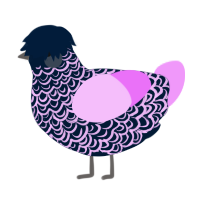 Reverie, a tumblr and lavender chicken with a double-lace pattern