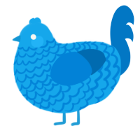 Huuhhh, a sky and sapphire chicken with a lace pattern