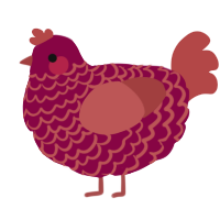 diablo sauce, a maroon and red chicken with a lace pattern