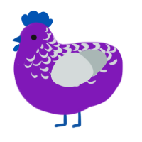 (unnamed), a violet and silver chicken with a half-lace pattern