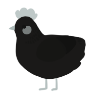A sable and black chicken with a neck-band pattern