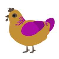 A gold and plum chicken with a neck-band pattern