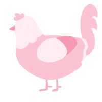 A rose chicken with a head pattern