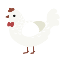 Kulnas, a white chicken with a half-lace pattern