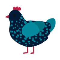 A tumblr and sea chicken with a speckle pattern