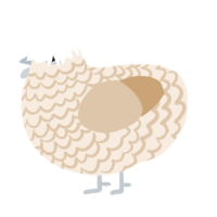 A cream and beige chicken with a lace pattern