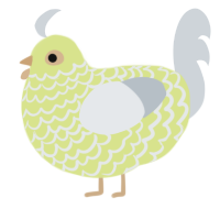A lemon and mist chicken with a lace pattern