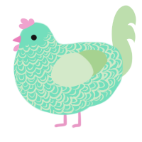 A mint and gluppy chicken with a double-lace pattern