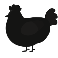 A black and sable chicken