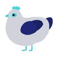 Stud, a mist and navy chicken