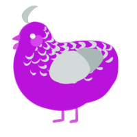 (unnamed), a amethyst and silver chicken with a half-lace pattern