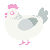 Albino Rat, a white and silver chicken with a neck-speckle pattern