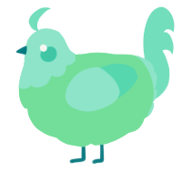 A spring and mint chicken with a head pattern