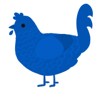 ưlt2, a ultramarine chicken with a lace pattern