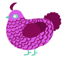 A orchid and wine chicken with a lace pattern