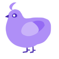 eggplant, a lilac chicken