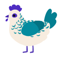 A cream and sea chicken with a half-lace pattern