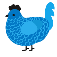 (unnamed), a sapphire and sky chicken with a lace pattern