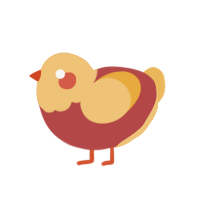 Buck Grunt, a red and honey chicken with a head pattern