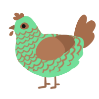 Pepper, a spring and brown chicken with a lace pattern