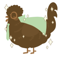 Brownie, a bark chicken with a half-bar pattern