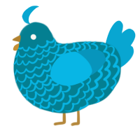 Drop of water, a sea and cerulean chicken with a lace pattern