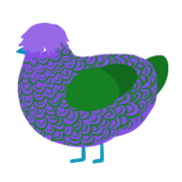 (unnamed), a blurple and leaf chicken with a double-lace pattern