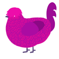 (unnamed), a fuchsia and plum chicken with a double-lace pattern