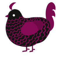 A black and wine chicken with a lace pattern