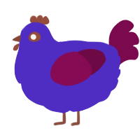 A indigo and wine chicken