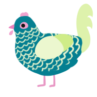 A sea and apple chicken with a lace pattern