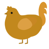 A ochre and orange chicken