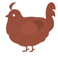 A russet chicken with a double-lace pattern