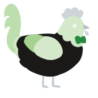 Cats Eye, a sable and gluppy chicken with a head pattern