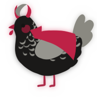 A sable and ash chicken with a half-lace pattern