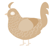 A beige chicken with a lace pattern