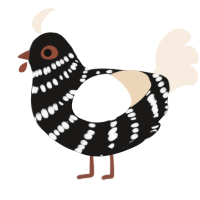 Loon, a sable and cream chicken with a bar pattern