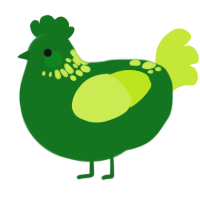 moon mist, a leaf and lime chicken with a neck-speckle pattern