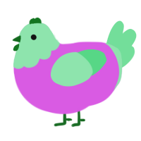 A orchid and spring chicken with a head pattern