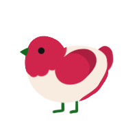 A cream and crimson chicken with a head pattern